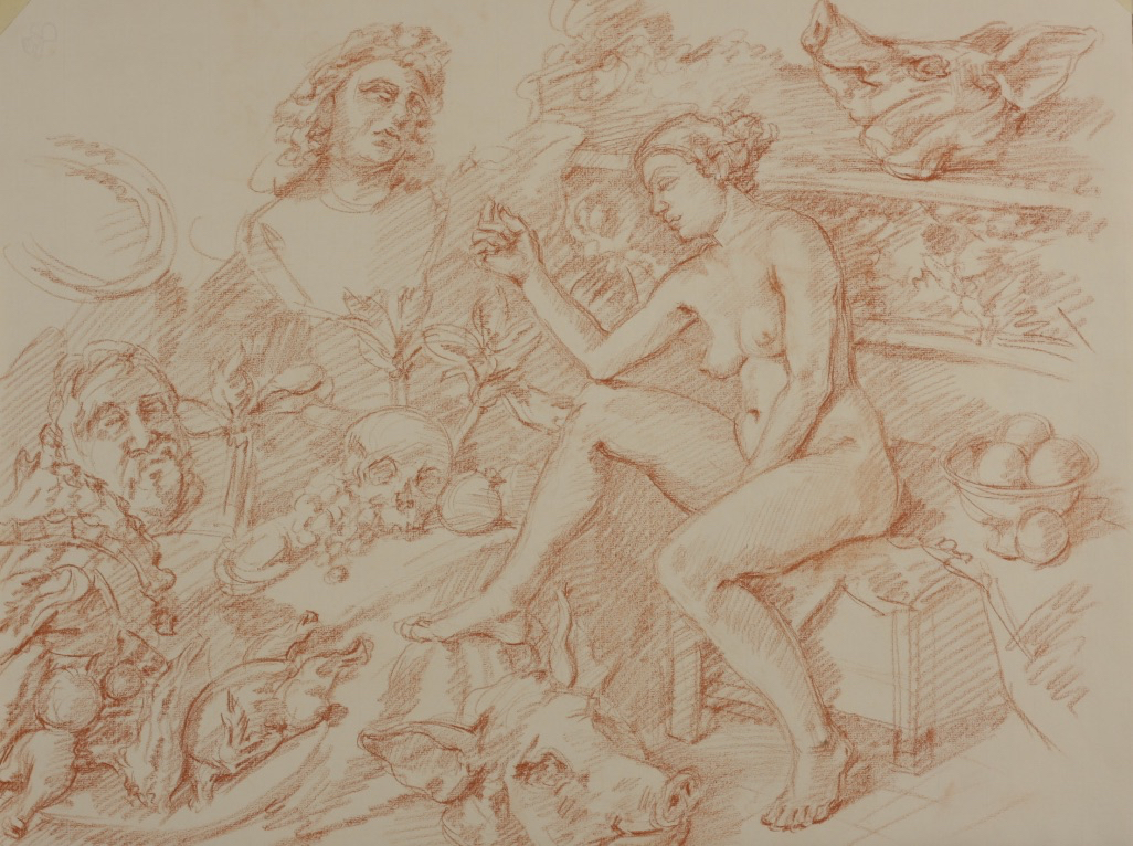 Ariadne; chalk on paper, 48 x 62 cm, 2010