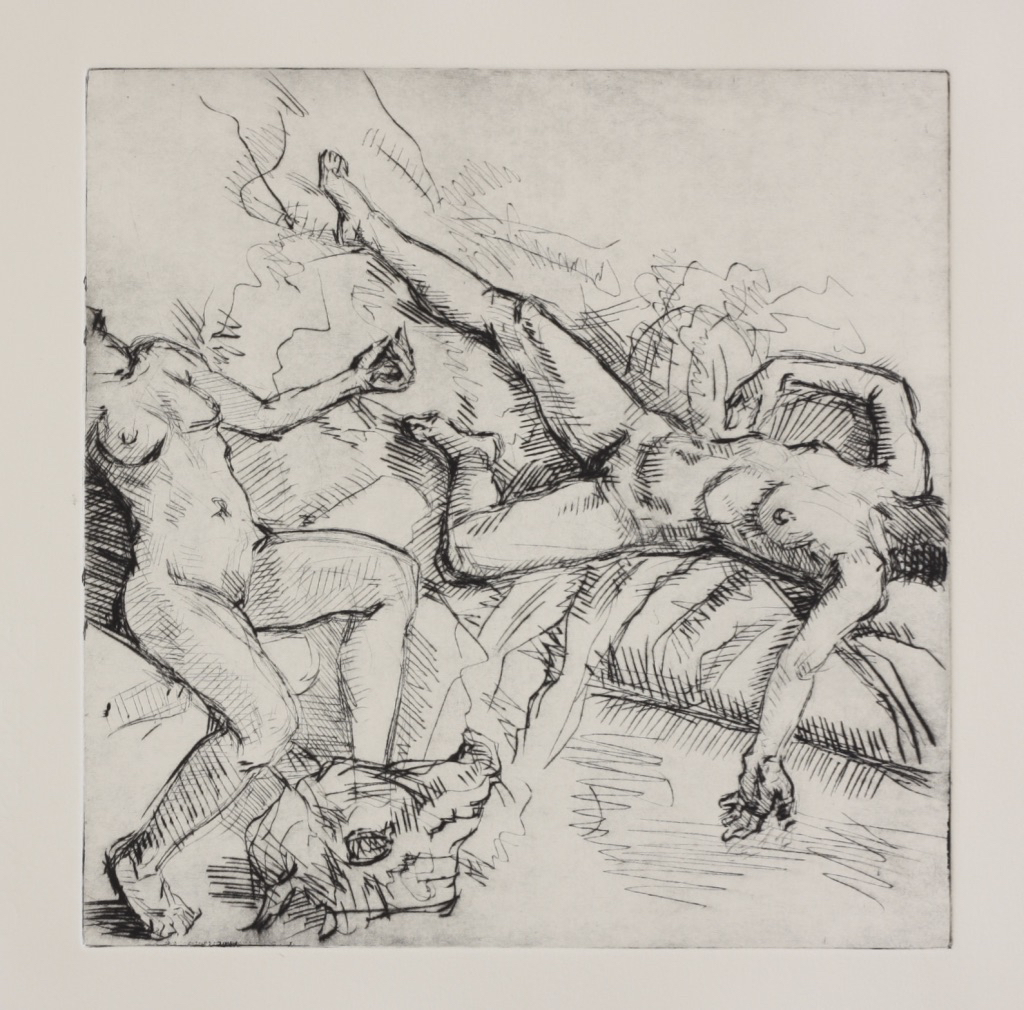 Danaë; drypoint, 25 x 25 cm, 2014